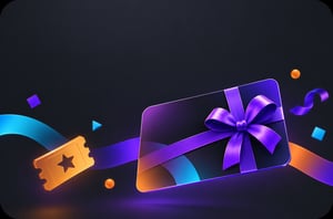 Digital gift card with event ticket and celebration elements